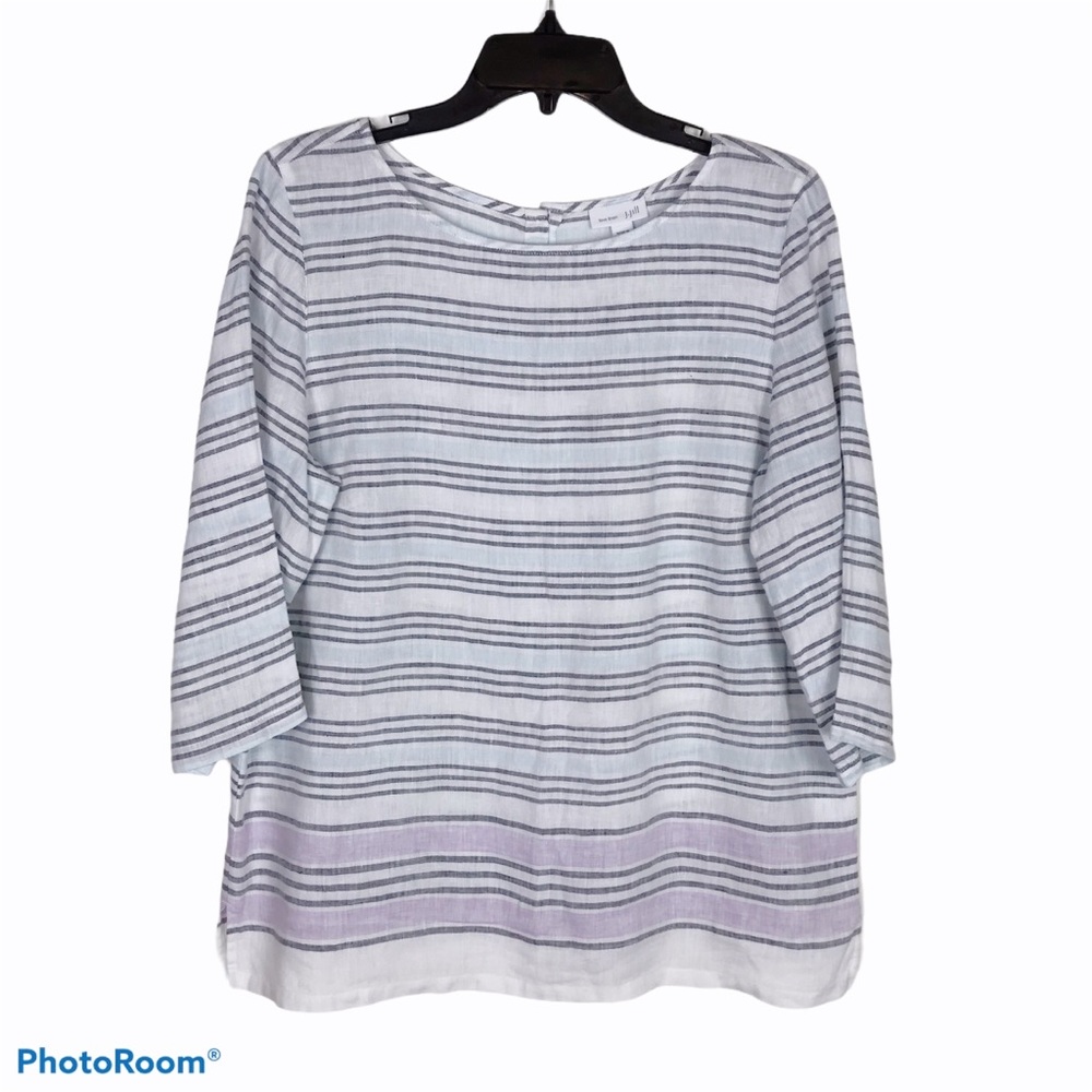 J Jill Love Linen Striped Linen Top